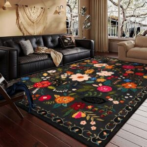 Black Carpet With Flower Design