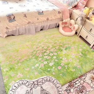 Lite Green Carpet With Flower Design